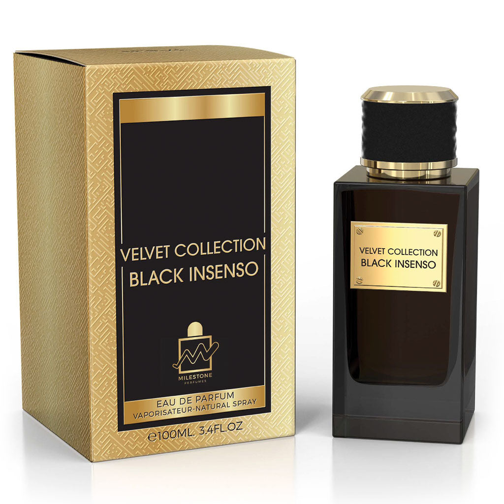 MILESTONE Velvet Collection — Black Insenso (Unisex) 100ml EDP | Premium Citrus-Wood & Gourmand Accord