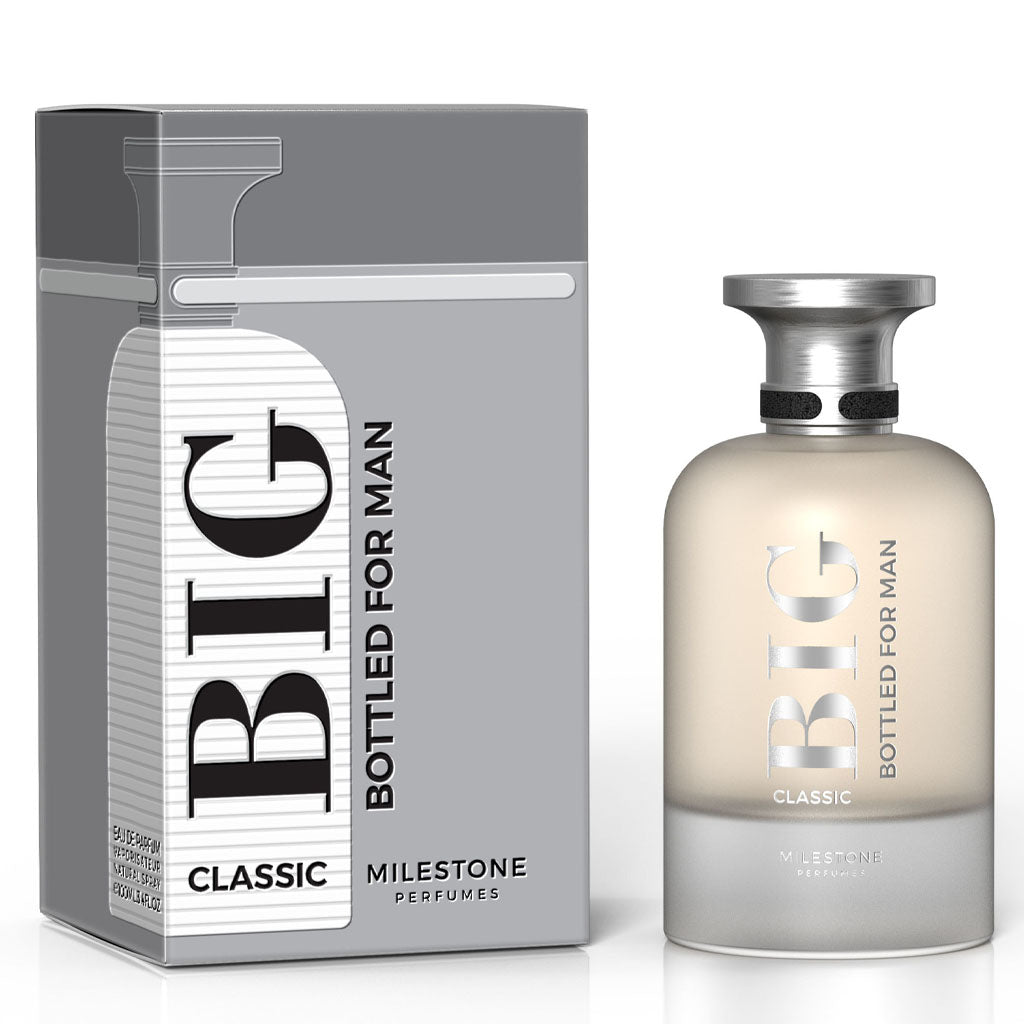 MILESTONE Big Bottled Classic Pour Homme — 100 ml EDP: Premium Spiced-Woody Men's Fragrance (Apple, Orange Blossom & Vanilla)