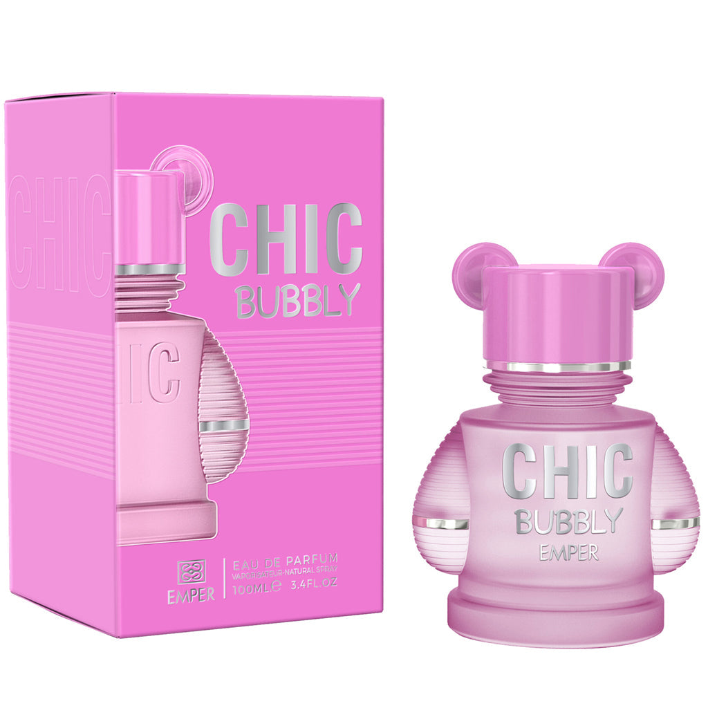 EMPER Chic Bubbly Eau de Parfum 100ml — Premium High?Margin Retail Fragrance with Vibrant Candied Fruit, Peach Florals and Warm Musk?Cedar Base
