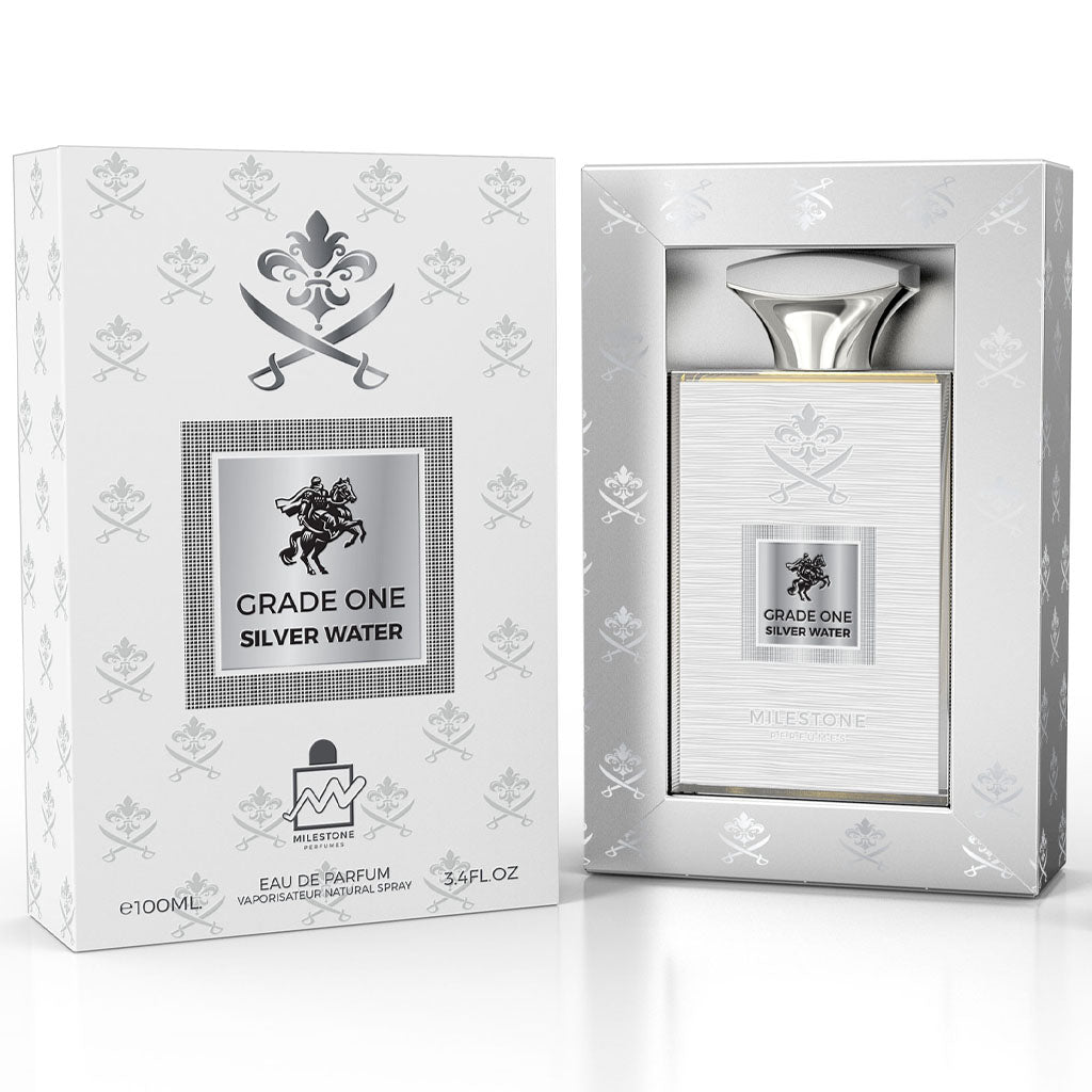 MILESTONE Grade One — Silver Water Unisex Eau de Parfum 100 ml | Fresh Bergamot & Mandarin, Green Tea Heart, Musk-Sandalwood Base — Premium Retail/Wholesale Opportunity