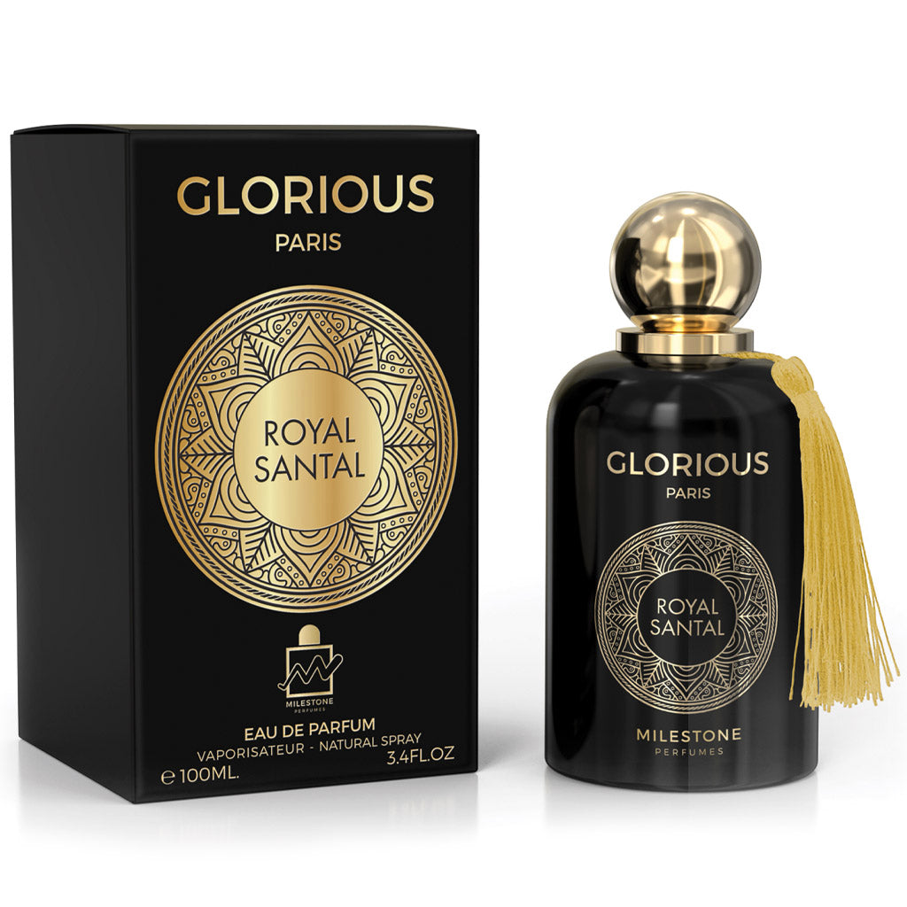 MILESTONE Glorious Paris — Royal Santal 100ml Unisex EDP: Premium Oud, Sandalwood & Amber Luxury Fragrance for Discerning Consumers