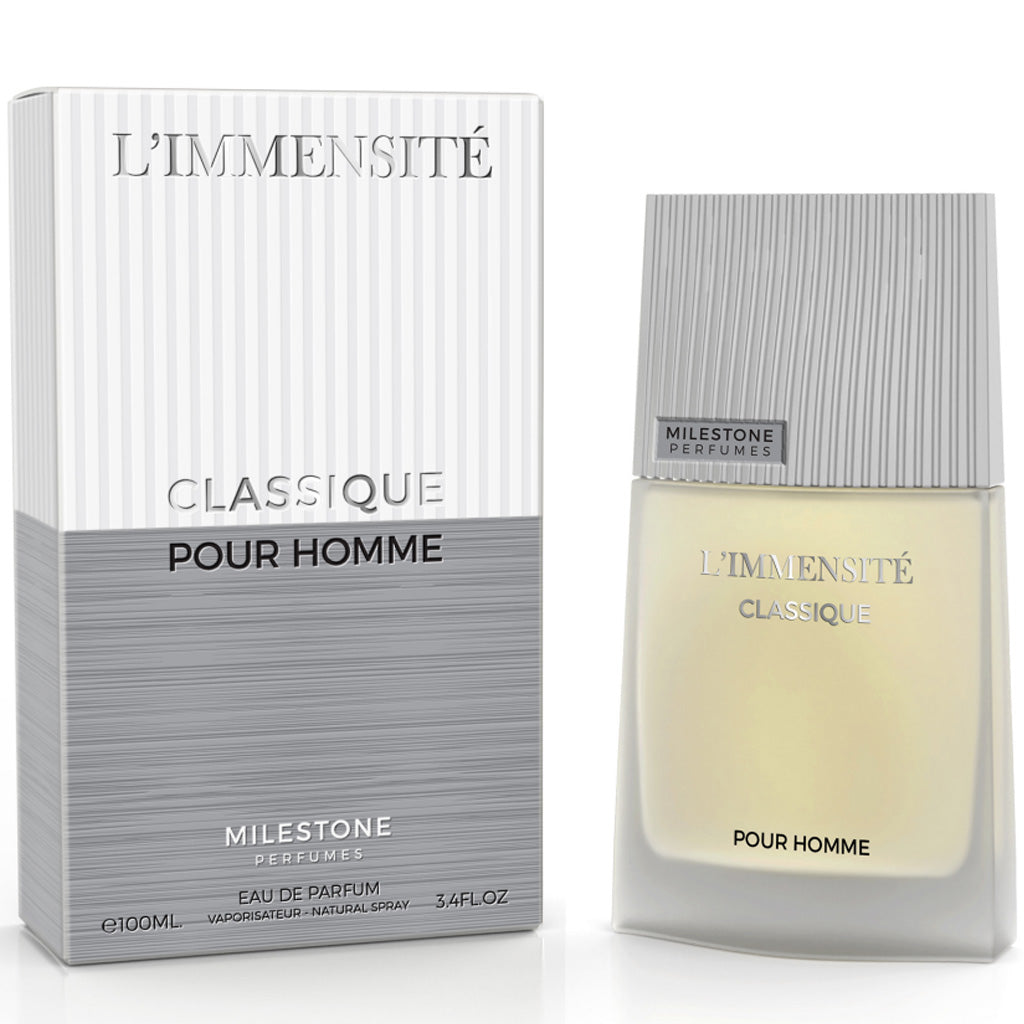 Milestone L'Immensité Classic Pour Homme — 100 ml EDP | Premium Citrus-Spice Men's Fragrance for Upscale Retail