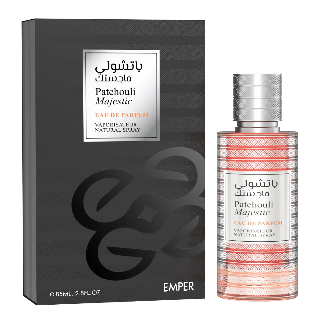 EMPER Patchouli-Majestic 85ml EDP — Unisex Premium Patchouli with Turkish Rose & Leather Accord for Retailers & Wholesalers