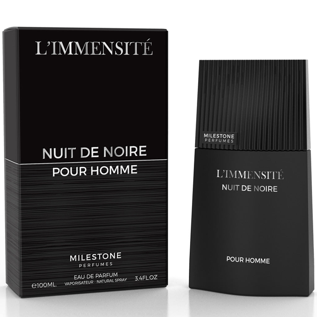 MILESTONE L'IMMENSITÉ Nuit de Noire — 100 ml Eau de Parfum: Sophisticated Evening Scent (Bergamot · Leather · Patchouli)