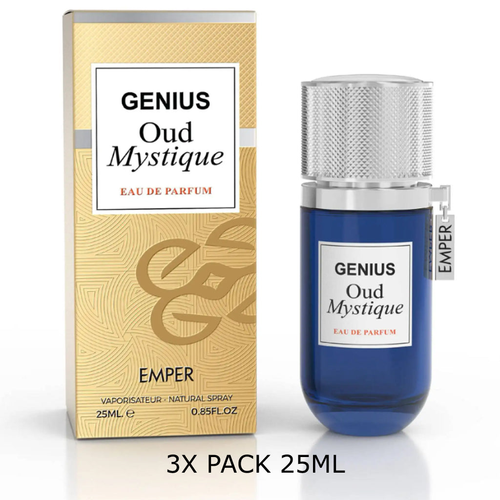 Emper Genius Oud Mystique 25ml x3 Value Pack — Premium Oud & Patchouli Eau de Parfum for Retail & Corporate Gifting
