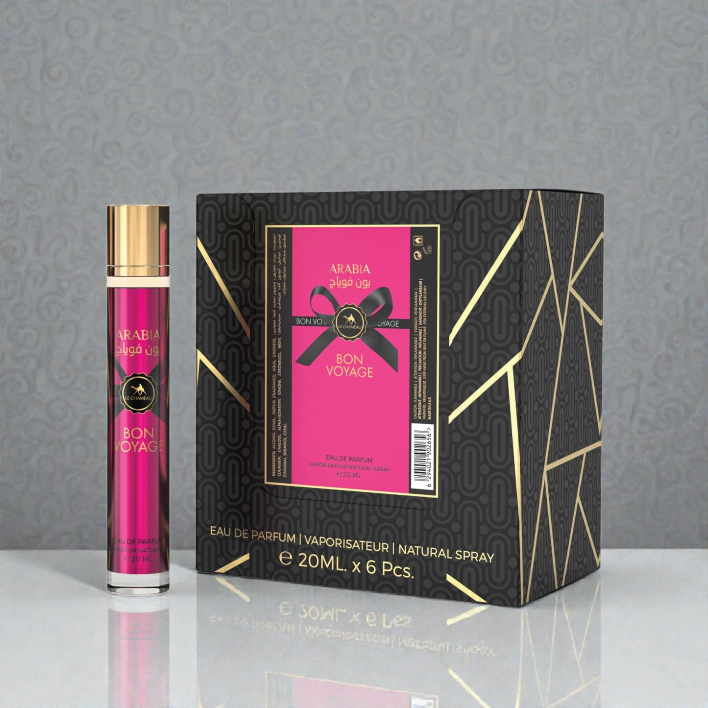 LE CHAMEAU Arabia Bon Voyage Eau De Parfum 23x 20ml Plus 1 Free Tester