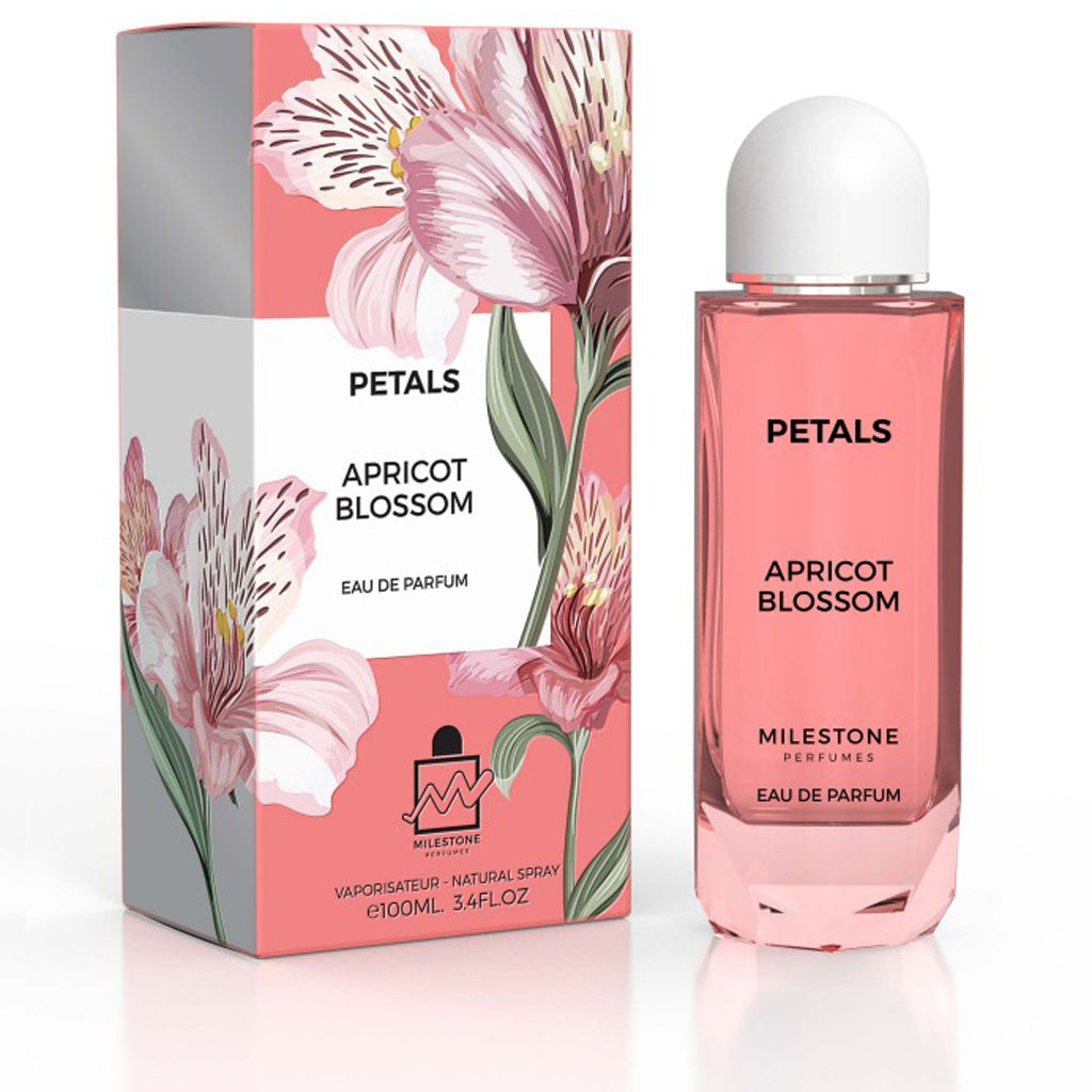 MILESTONE Petals Apricot Blossom — 100 ml Unisex Eau de Parfum: Premium Fruity-Floral Signature for Retail, Hospitality, and Gift Programs