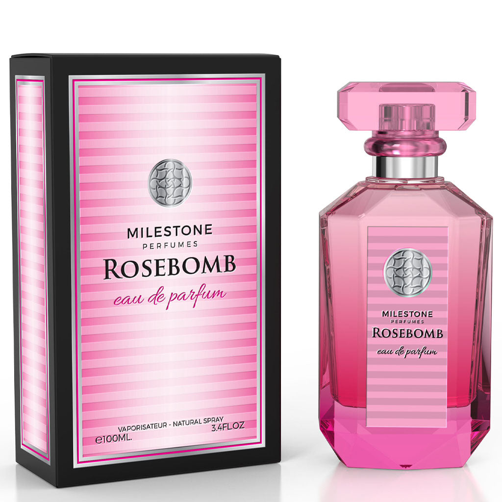 MILESTONE RoseBomb Pour Femme — 100 ml EDP: Fruity-Floral Bestseller with Shelf-Stopping Appeal