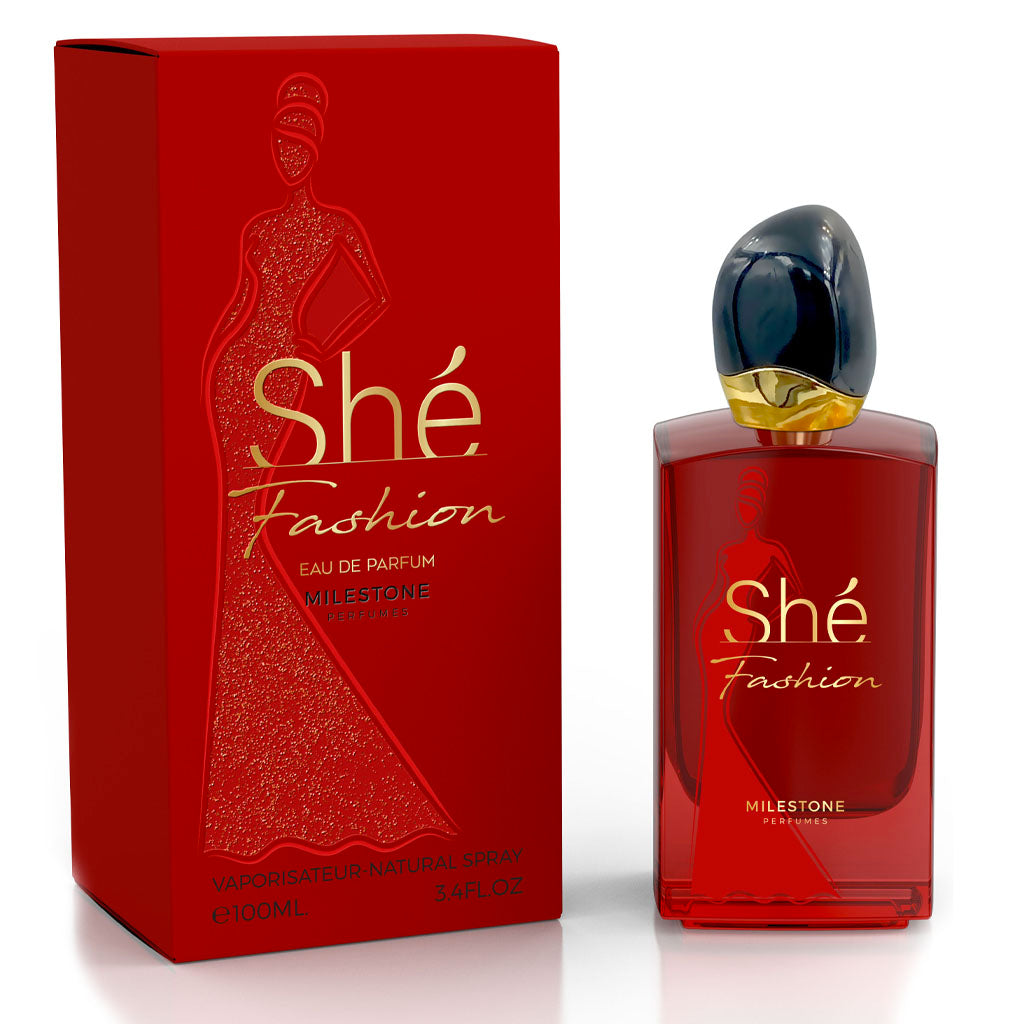 MILESTONE She Fashion Pour Femme — 100ml Eau de Parfum | Fruity-floral Top, Jasmine Heart, Warm Vanilla-patchouli Base — Premium Retail Opportunity