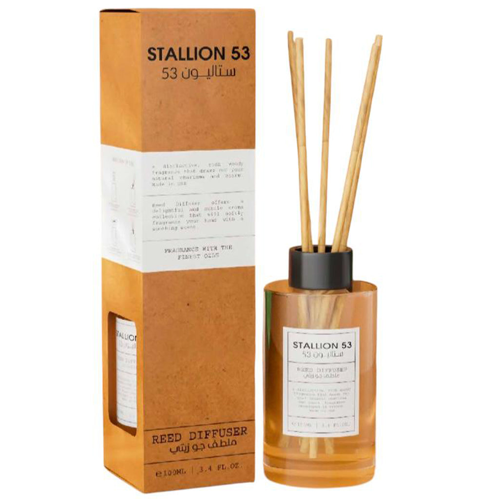 EMPER Stallion 53 Reed Diffuser 100ml — Premium Long-lasting Woody-floral Fragrance for Hotels, Offices & Luxury Retail