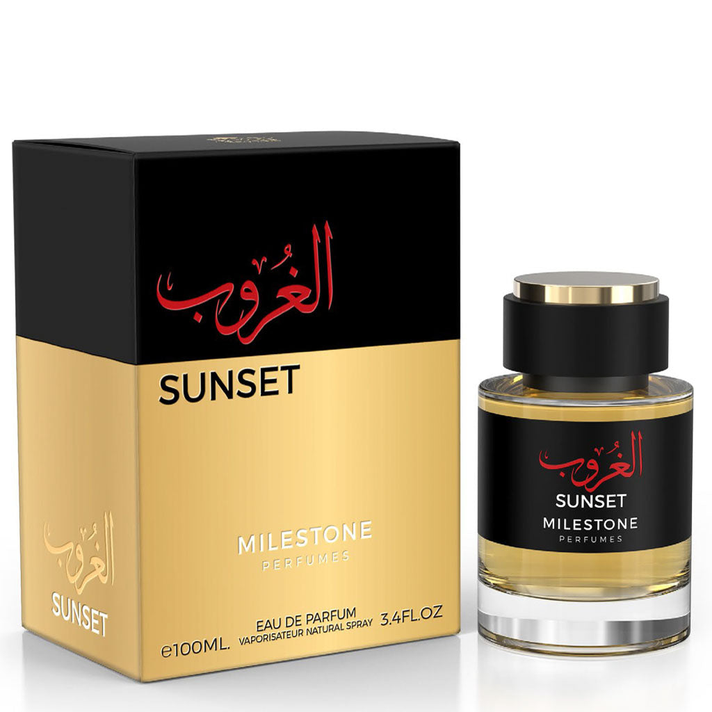 MILESTONE Sunset — Unisex 100 ml EDP: Turkish Rose, Jasmine & Oud-Infused Amber Musk — Premium Retail Fragrance