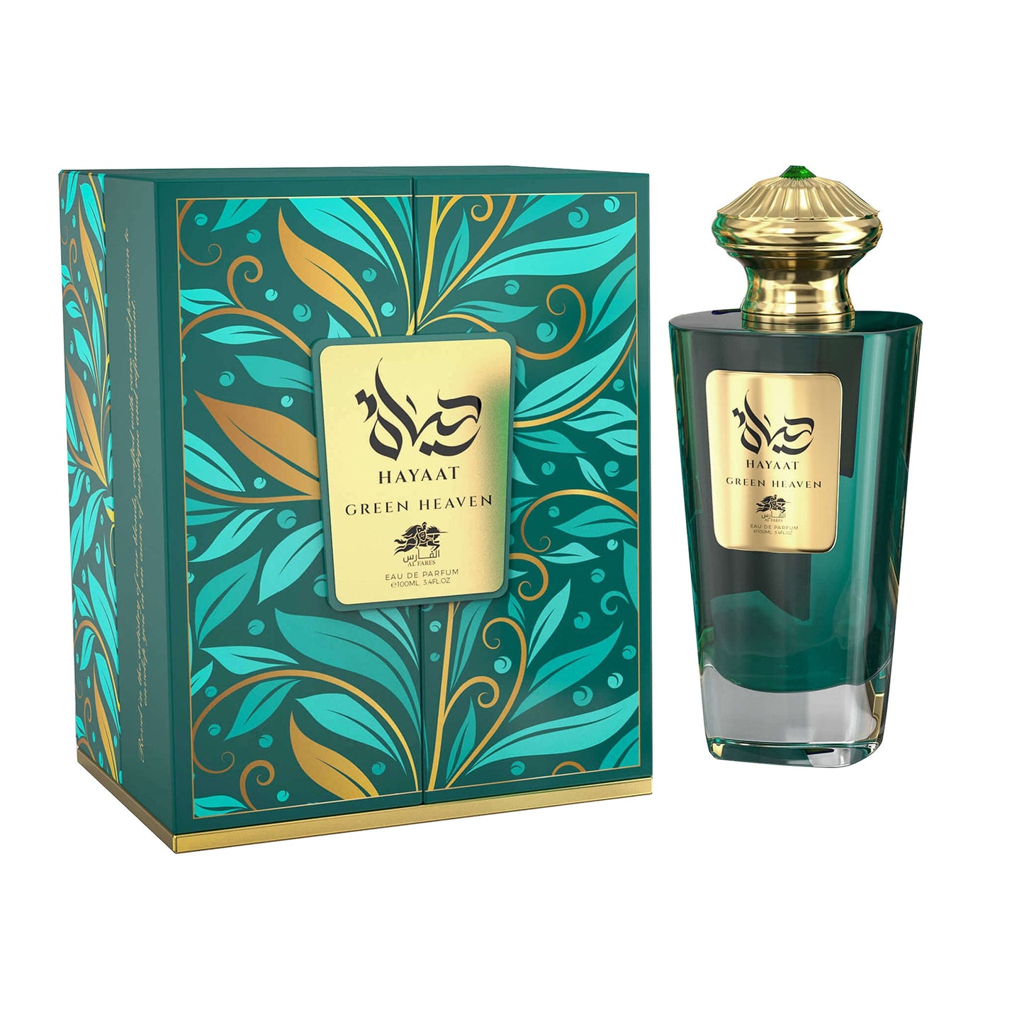 Hayaati Green Heaven 100ml — Long-Lasting Peony & Lily Floral EDP in Emerald-Gold Packaging