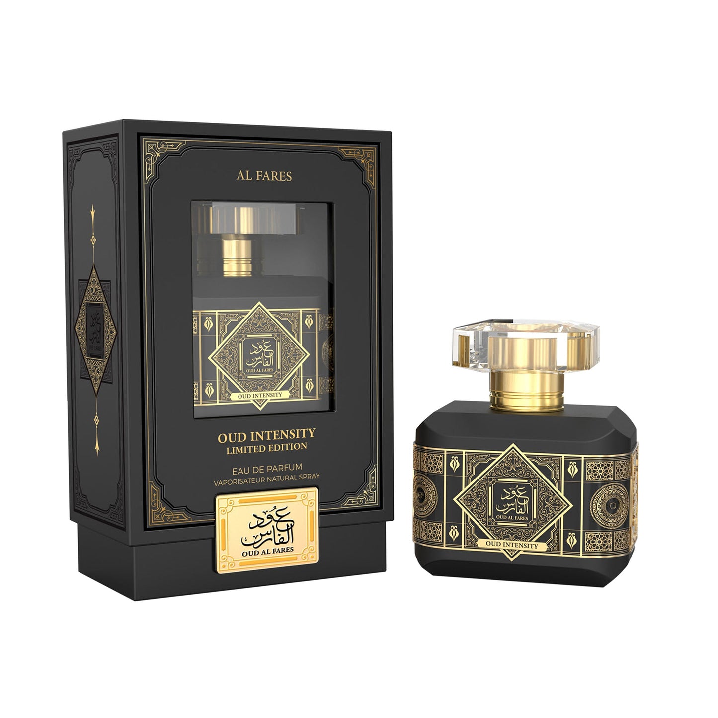 Al Fares Oud Intensity — Limited-Edition 100ml Eau de Parfum | Premium Oud & Saffron in Black & Gold Collector Bottle