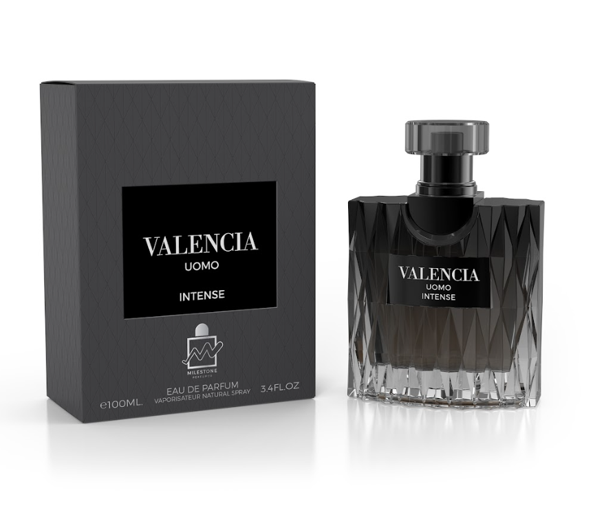 MILESTONE Valencia Uomo Intense 100ml EDP — Sophisticated Men's Fragrance with Mandarin, Iris, Vanilla & Leather