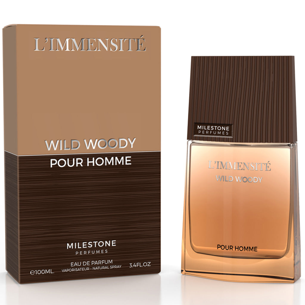 MILESTONE L’IMMENSITÉ Wild Woody — Bold, Long-Lasting 100 ml Eau de Parfum for the Modern Man