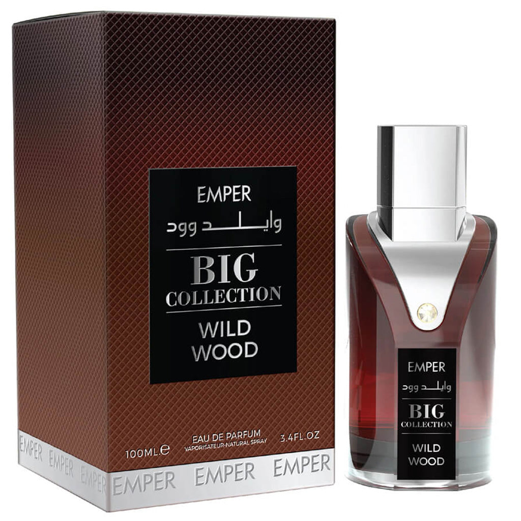 EMPER Big Collection — Wild Wood 100ml EDP: Spiced Passionfruit & Lime Top, Vodka-Mint Heart, Amber-Leather Woody Base — Retail-Ready Fragrance for Discerning Customers