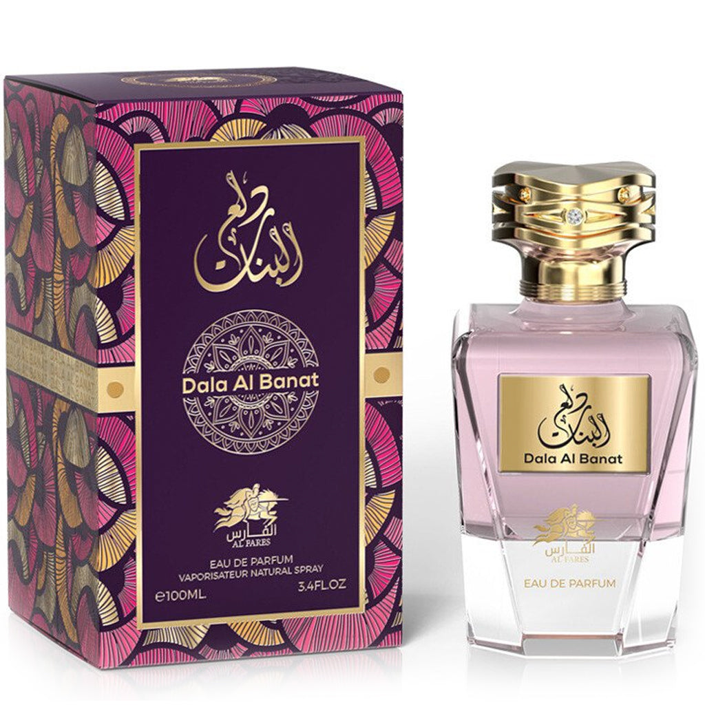 Al Fares Dala Al Banat 100ml — Unisex Egyptian Eau de Parfum: Distinctive Rose, Saffron & Precious Woods Blend