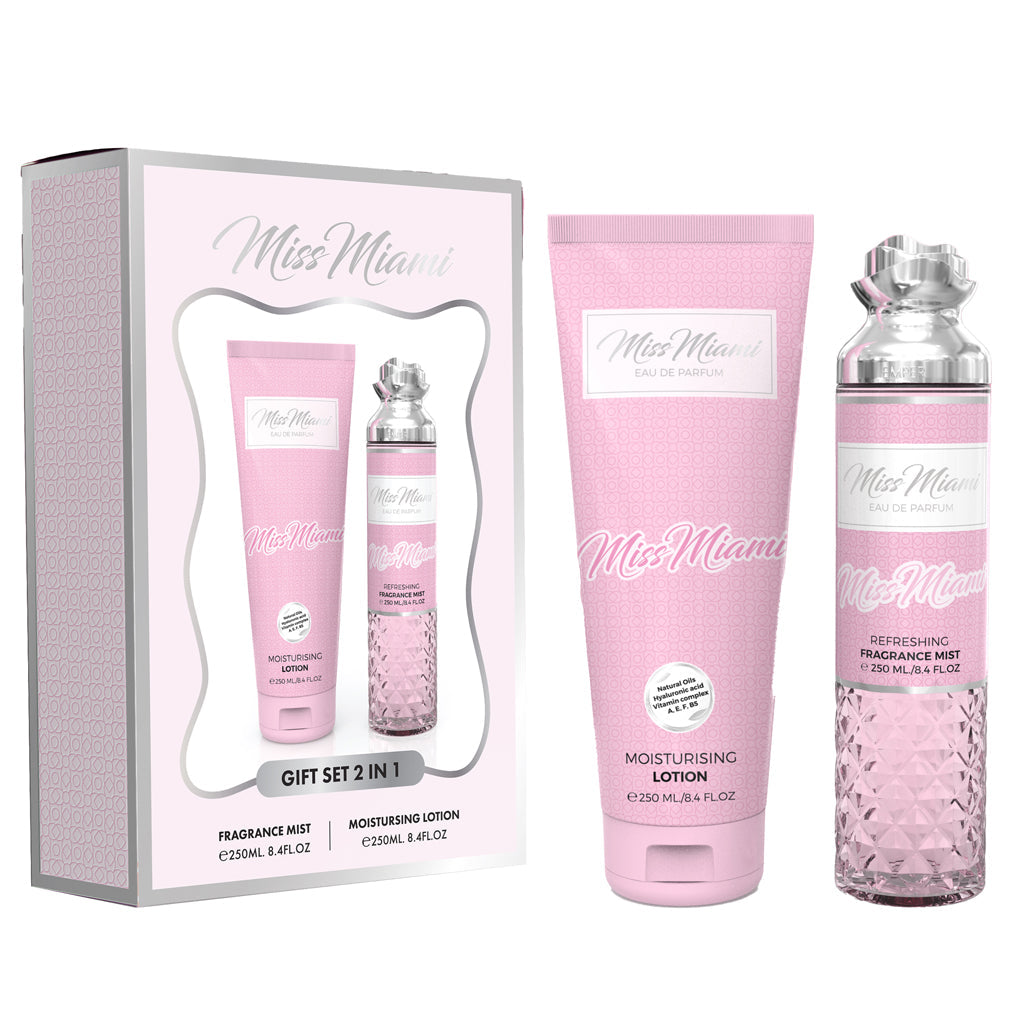 MILESTONE Miss Miami 2-in-1 Luxury Gift Set — Damask Rose & Peony with Calabrian Bergamot & White Musk | Premium Corporate & Retail Gifting