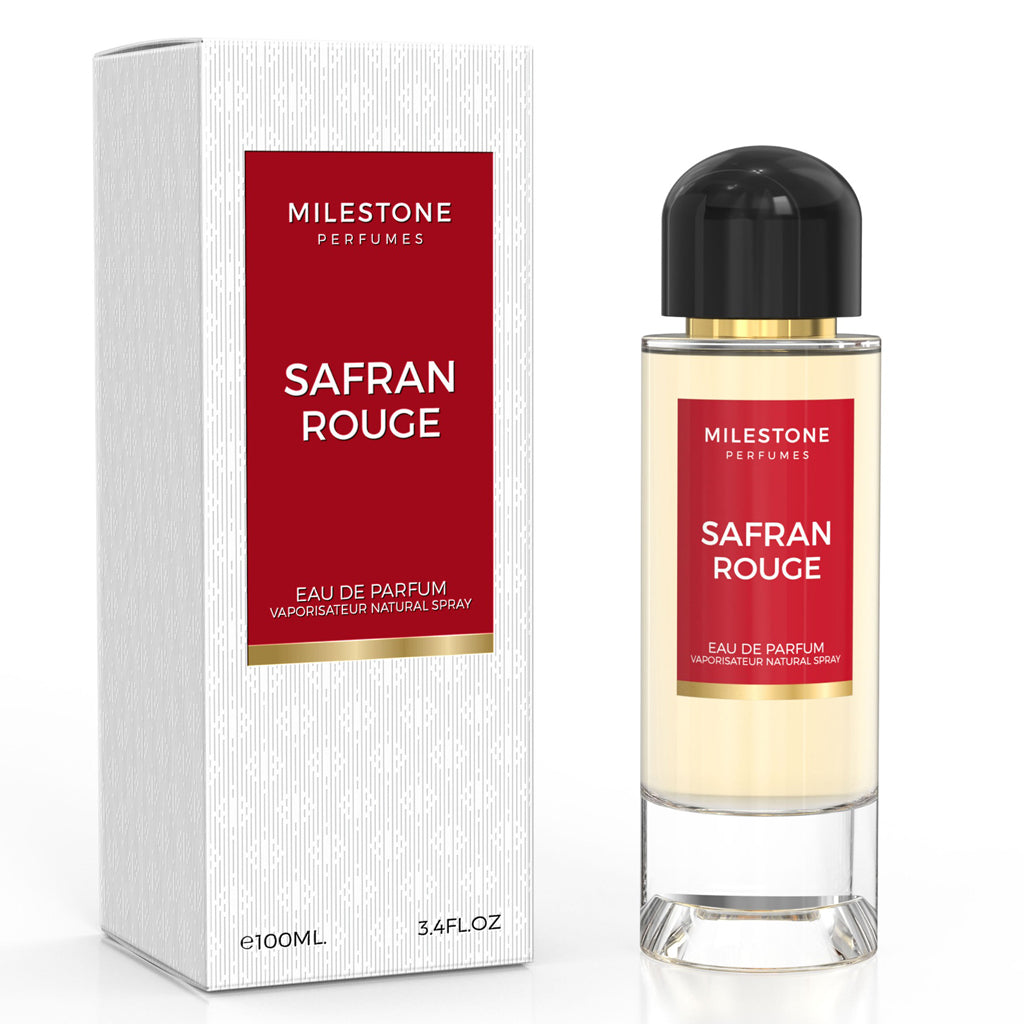 MILESTONE Safran Rouge — 100ml Eau de Parfum | Premium Saffron-Jasmine Signature for Luxury Retail
