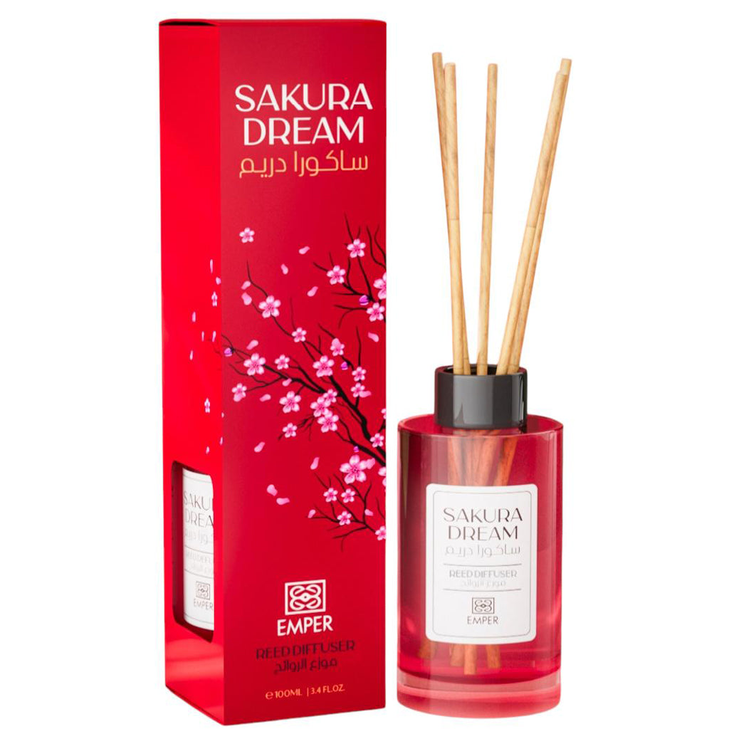 EMPER Sakura Dream 100ml Reed Diffuser — Long-Lasting Luxury Sakura Fragrance for Hotels, Spas & Retail