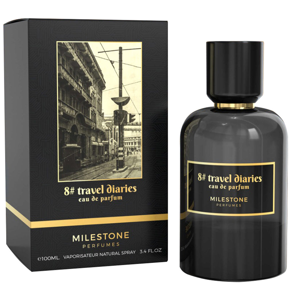 MILESTONE Travel Diaries Eau de Parfum — 100 mL Premium Fig, Jasmine & Sandalwood Fragrance for Upscale Retail & Corporate Gifting
