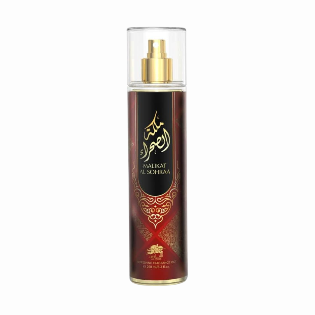Al Fares Malikat Al Sohraa 250ml Body Mist (3-Pack) — Amber & Musk Base with Jasmine, Tuberose & Clove