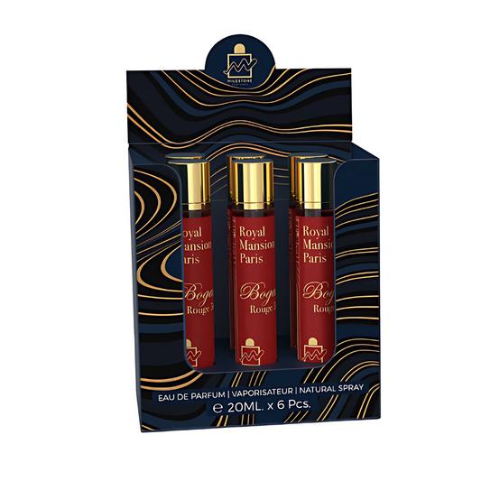 Milestone Bogart Rouge Eau de Parfum — 5×20ml Retail Pack with Free Tester | Premium Saffron, Jasmine & Ambergris