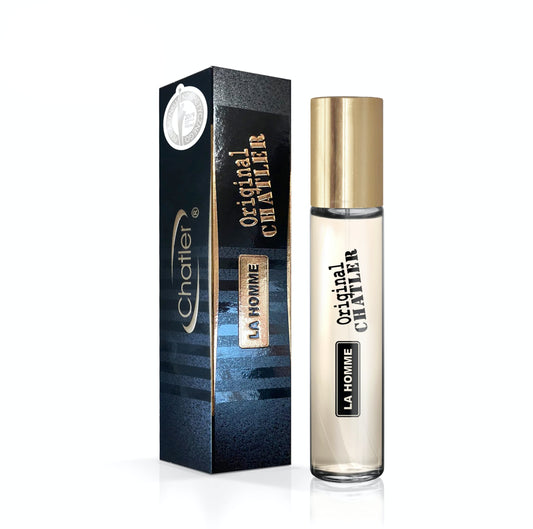 CHATLER La Homme — 5×30ml Luxury Vegan Eau de Parfum (Free Tester) | EU-Made, 2-in-1 Moisturizing Formula, Braille-Labeled, High-Margin Retail SKU