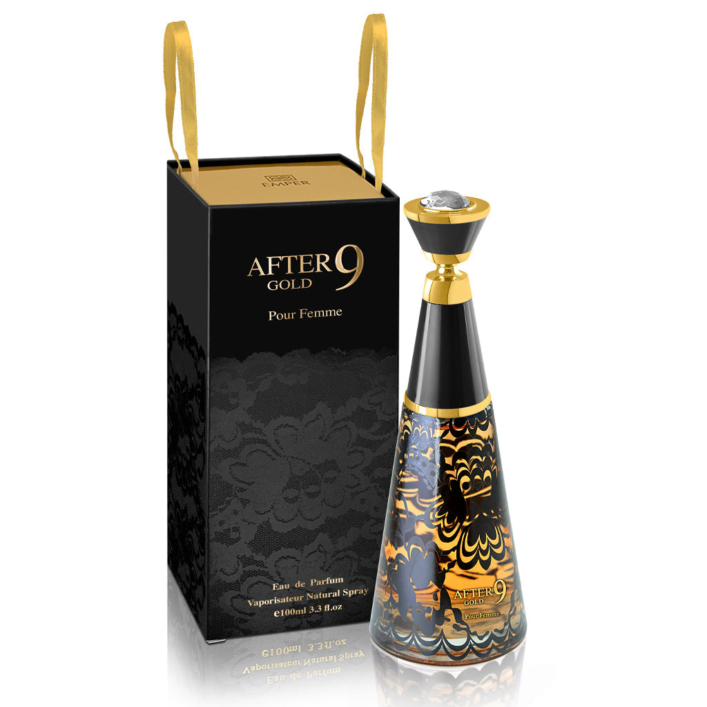EMPER After 9 Gold (Pour Femme) — 100ml EDP: Premium Night-Inspired Floral & Amber-Musk Fragrance for Upscale Retail