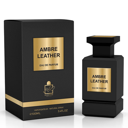 MILESTONE Ambre Leather — Premium Unisex 100ml Eau de Parfum | Distinctive amber-leather Signature