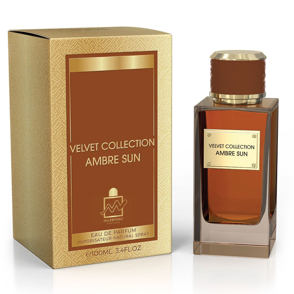 MILESTONE Velvet Collection — Ambre Sun Unisex EDP 100ml: High-Margin Amber-Oud Statement for Discerning Consumers