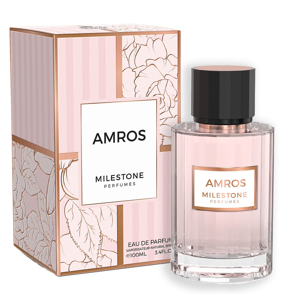 MILESTONE Amros 100ml Unisex EDP — Premium Turkish & Bulgarian Rose Blend with Peony, White Musk & Woody Base
