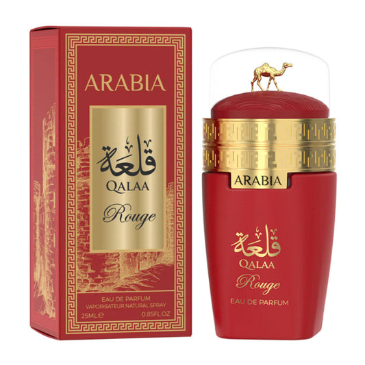 Arabia Qalaa Rouge 25 ml EDP — 3-Pack Wholesale (Le Chameau): Premium Oriental citrus-spice for Upscale Retail and Corporate Gifting