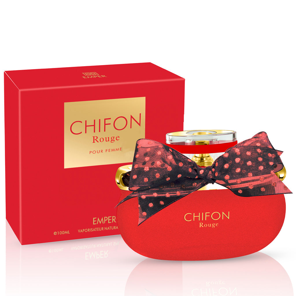 EMPER Chifon Rouge (Pour Femme) — 100ml Premium Floral-Citrus Fragrance with Leather & Patchouli Depth