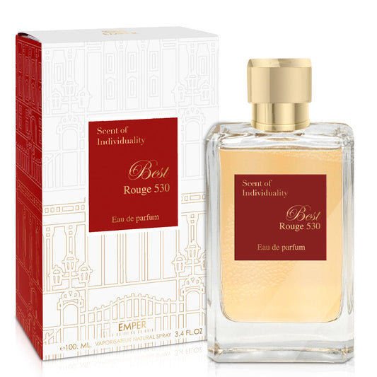 EMPER Best Rouge 530 — Unisex 100ml Eau de Parfum: Warm Spicy?Floral Amberwood & Cedar Accord for High?Margin Retail
