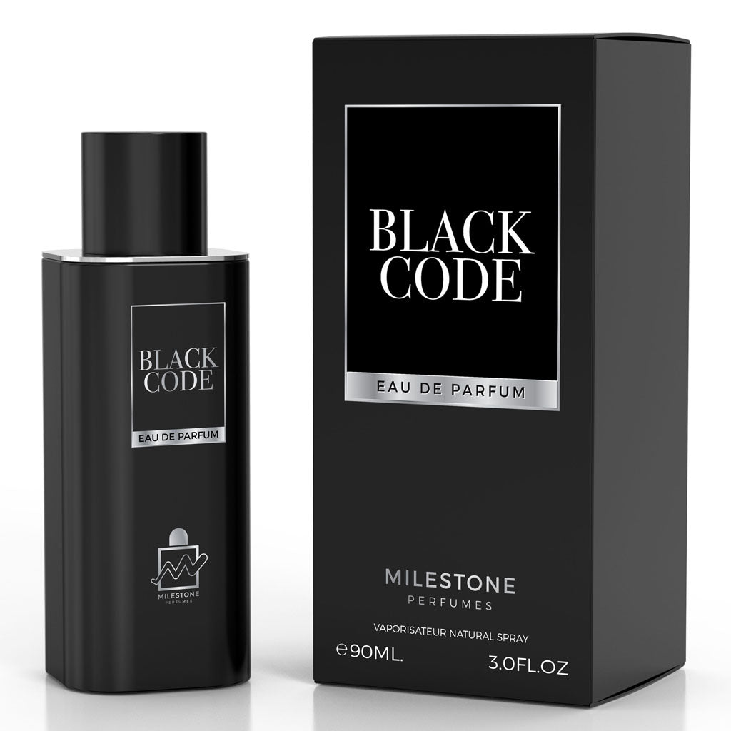Milestone Black Code Pour Homme — 90ml EDP: Sophisticated Bergamot, Iris & Tonka Bean Signature Scent