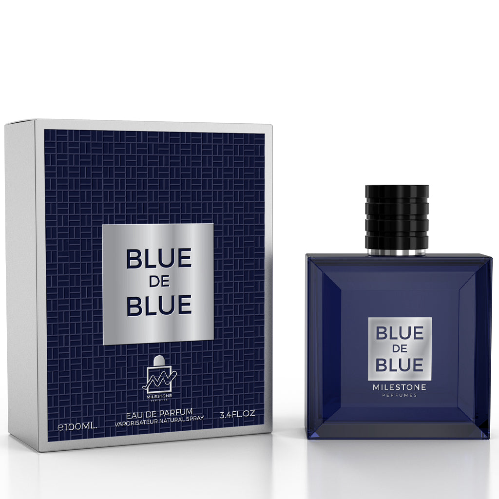 MILESTONE Blue de Blue Pour Homme 100ml EDP — Fresh Citrus, Spiced-Woody Accord with Incense & Vetiver Finish