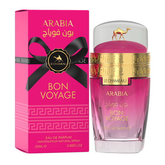 Arabia Bon Voyage 25 ml EDP — 3-Pack: Premium Peach-Citrus & Warm Amber Blend for Retail, Gifting and Hospitality