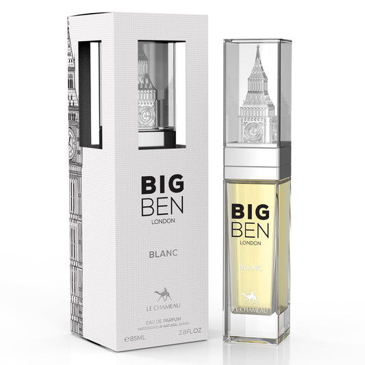 LE CHAMEAU Big Ben London Blanc — 85ml Unisex EDP | Distinctive Amber & Sandalwood, Long-Lasting Premium Fragrance for Upscale Retailers