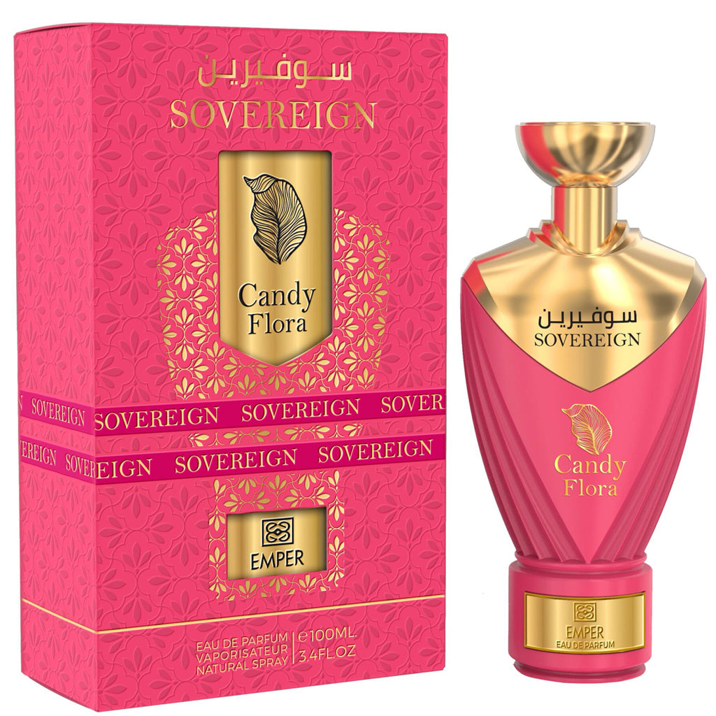 Emper Sovereign Candy Flora Eau de Parfum 100ml — Fruity-Floral Women's Fragrance with Marshmallow-Vanilla Heart and Long-Lasting White Suede & Sandalwood Base