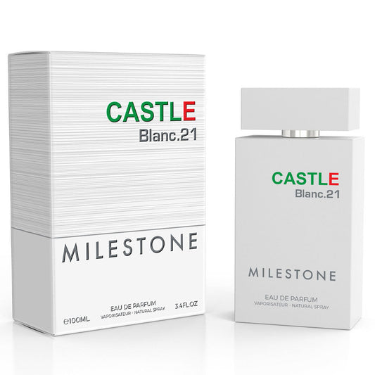 MILESTONE Castle Blanc.21 Pour Homme — 100 ml EDP | Grapefruit & Rosemary, Ylang-Ylang & Tuberose, Cedar-Leather & Vetiver — Premium Men's Fragrance