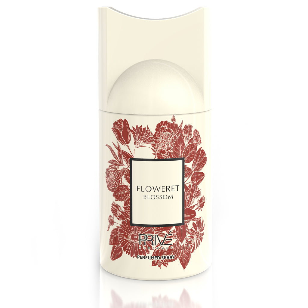 PRIVE Floweret Blossom Perfume Deodorant — 250ml x6 Wholesale (Branded, Shelf-Ready) | Premium Floral-Gourmand Scent, High-Margin Retail SKU