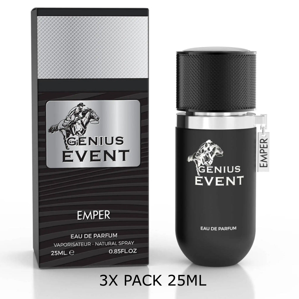 Emper Genius Event Eau de Parfum 25ml — 3-Pack Wholesale Bundle — High-margin Fruity-Floral Bestseller for Retail