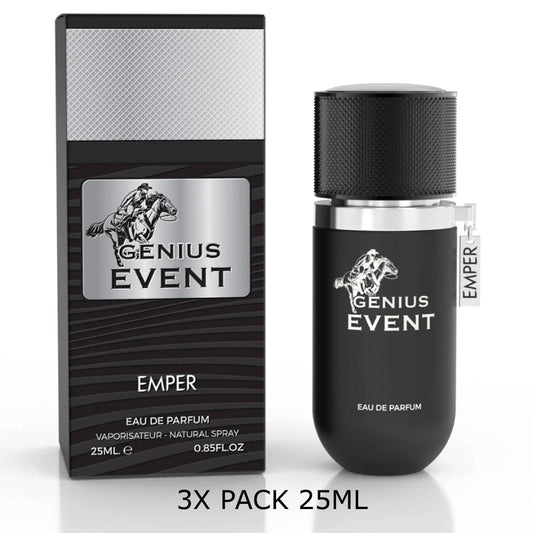 Emper Genius Event Eau de Parfum 25ml — 3-Pack Wholesale Bundle — High-margin Fruity-Floral Bestseller for Retail