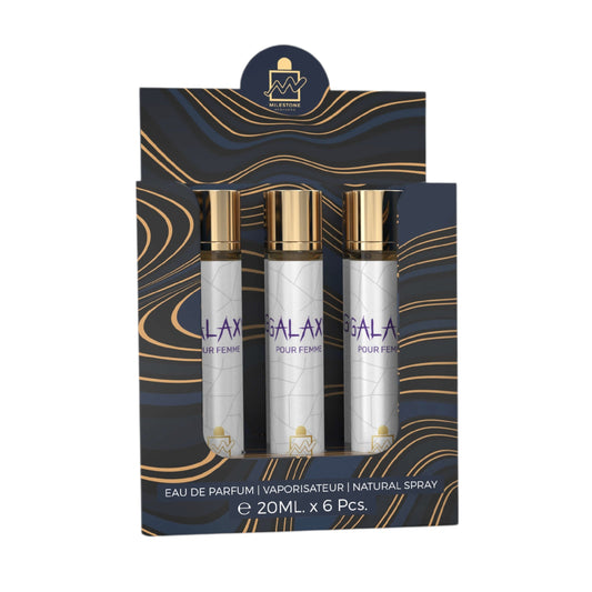 MILESTONE GALAXY POUR FEMME Eau De Parfum 5x 20ml Plus 1 Free Tester