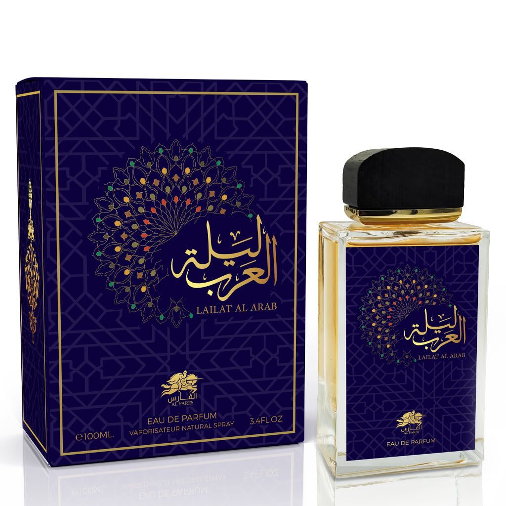 AL FARES Lailat Al Arab — 100ml Unisex EDP: Luxurious Arabian-Inspired Floral-Woody-Fruity Fragrance for Premium Retail