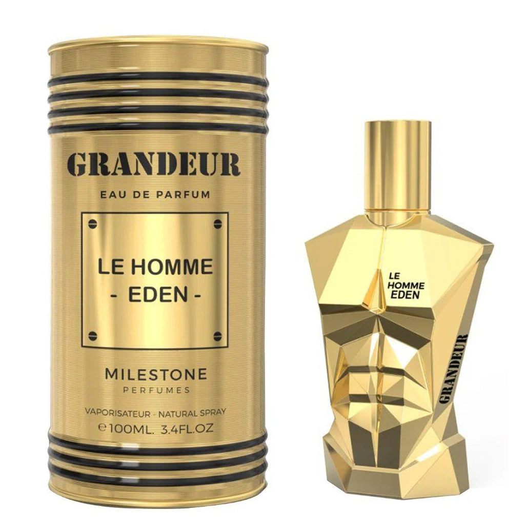 MILESTONE Grandeur Le Homme Eden — 100 ml EDP: Sophisticated Men's Fragrance (Bergamot, Lavender, Leather)