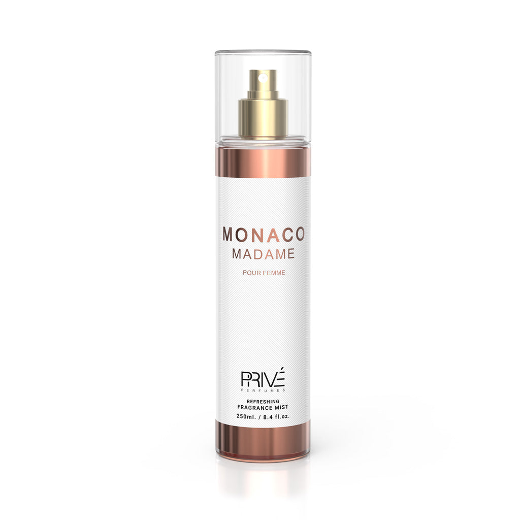 PRIVE Monaco Madame — Premium 250ml Floral-Oriental Body Mist, Retail 3-Pack (Designed for Boutiques, Hotels & Gift Programs)