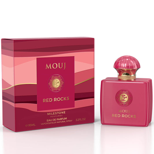 MILESTONE Mouj Red Rocks — 95ml Unisex EDP | Premium Violet Top, Powdery Heart, Iris & Red Berries Base — Retail-ready, High-margin Fragrance