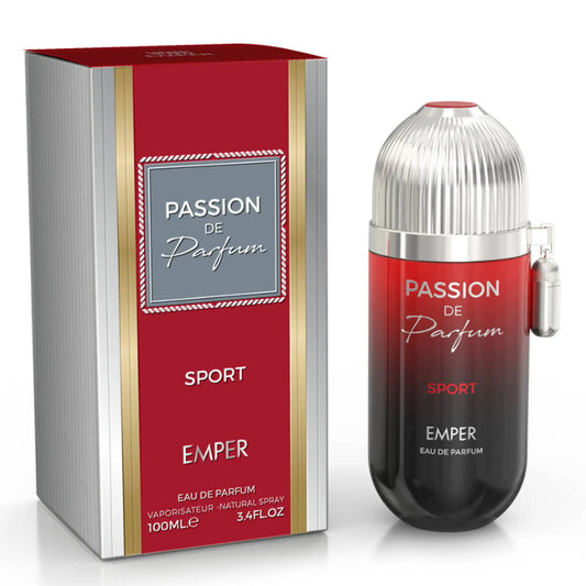 EMPER Passion De Parfum Sport Pour Homme, 100ml — Zesty Citrus & Spiced Leather Eau de Parfum for Upscale Men's Collections